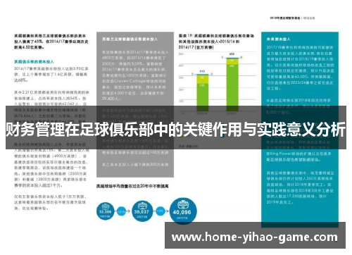 财务管理在足球俱乐部中的关键作用与实践意义分析